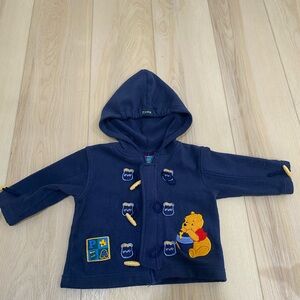 Vintage 2000s Y2K Winnie The Pooh Baby Boy Fleece Jacket Coat Hooded Embroidered